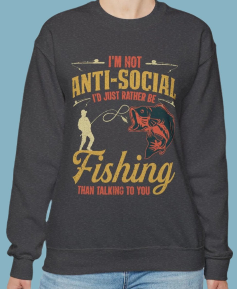 Sweater, Fishing, Crewneck, Sweatshirt
