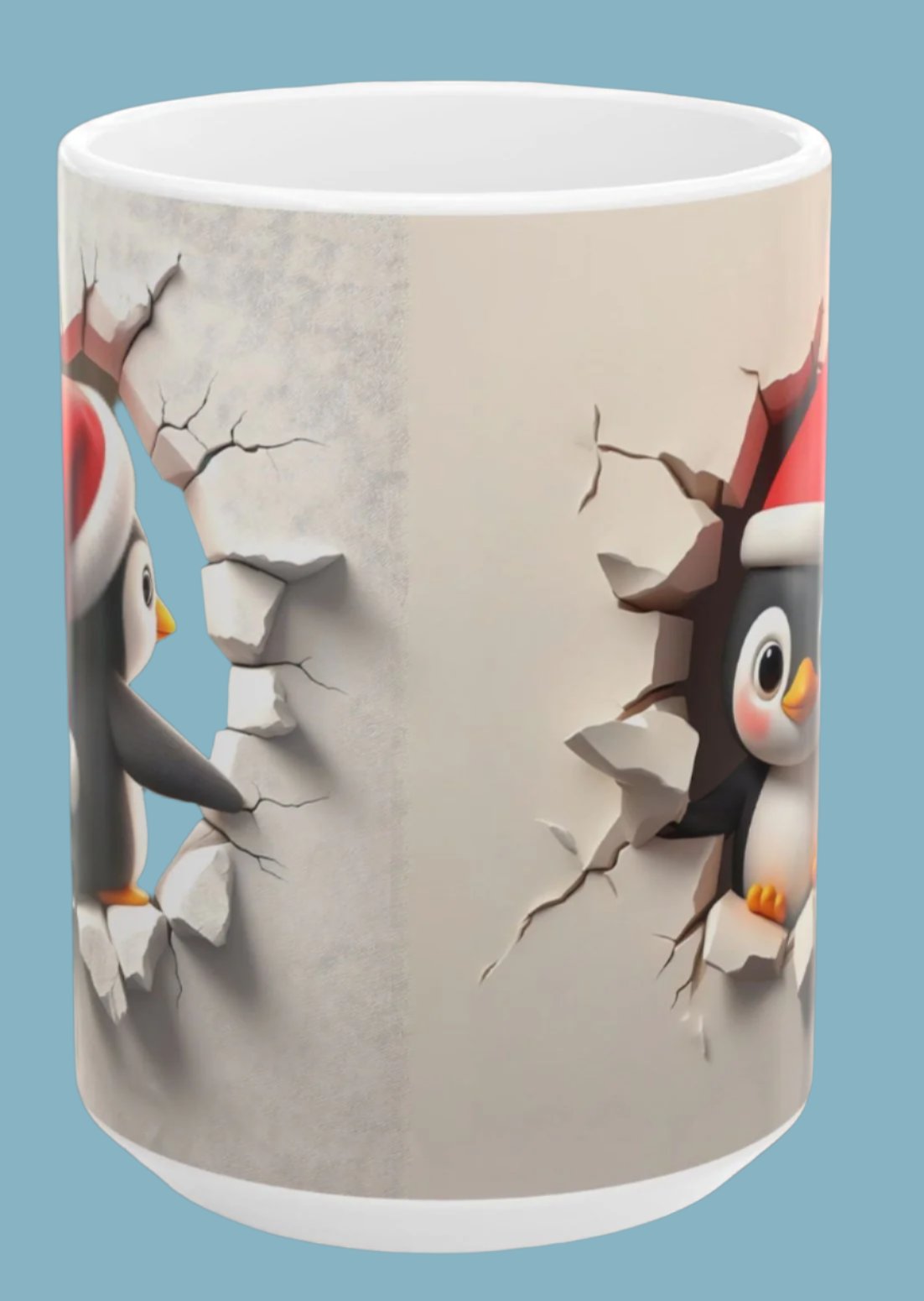 Coffee, Mug, Cup, Christmas, Penguin, Ceramic, (11oz, 15oz)