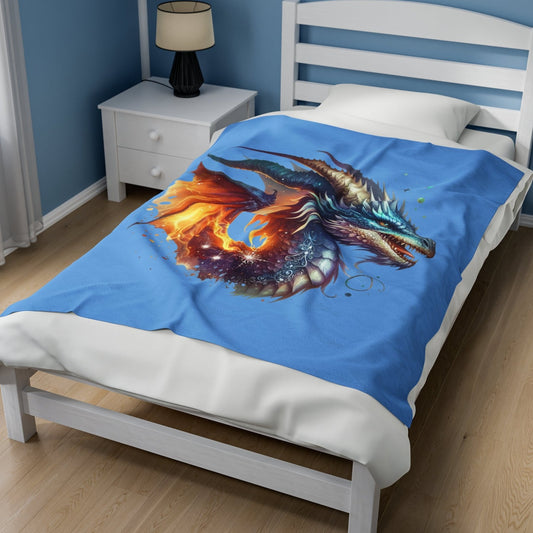Throw, Dragon, Velveteen Plush, Blanket