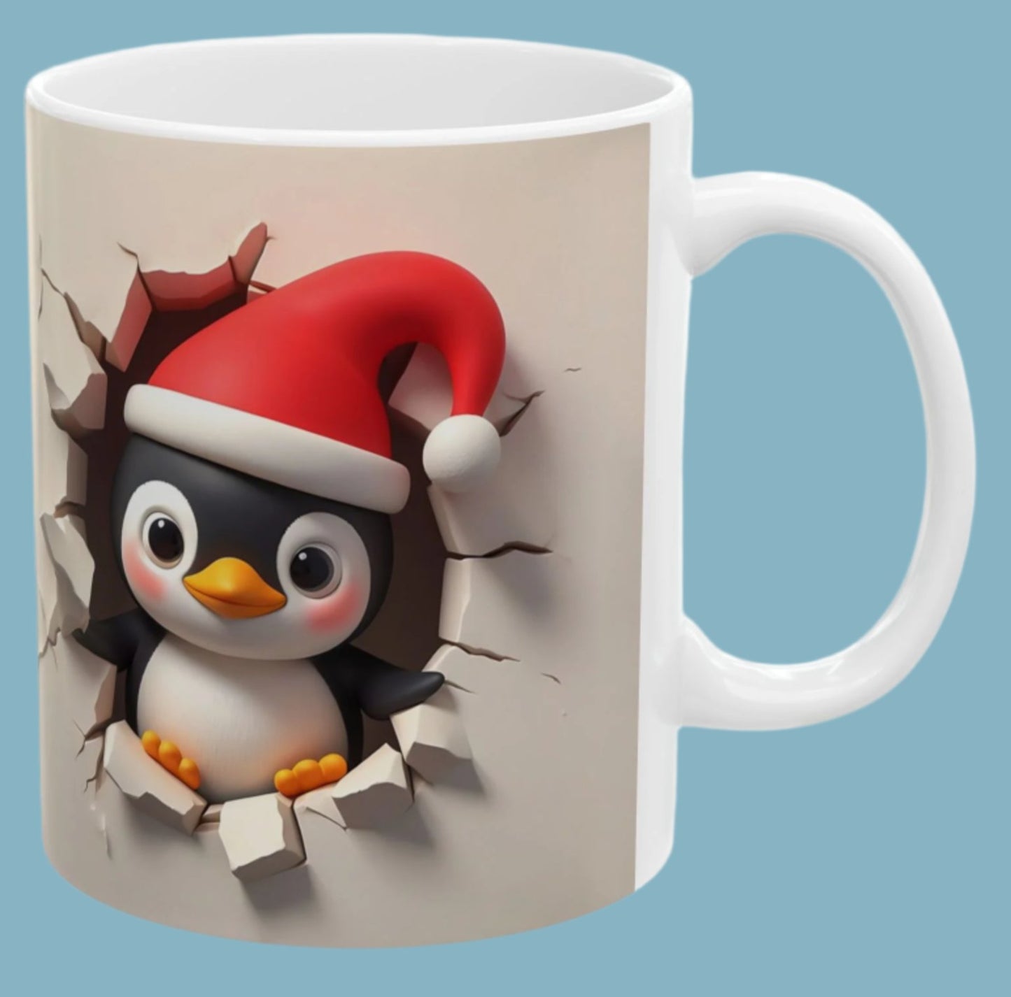 Coffee, Mug, Cup, Christmas, Penguin, Ceramic, (11oz, 15oz)