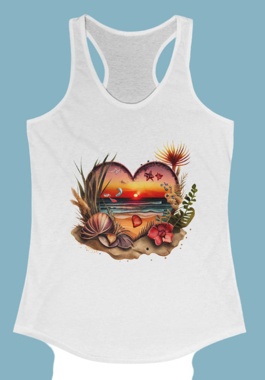 Tank Top, Beach Heart, Racerback