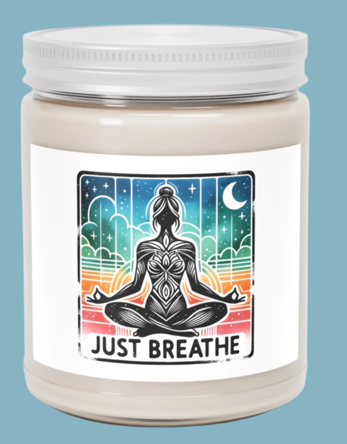 Candle, Jar, Just Breath, Yoga, Scented