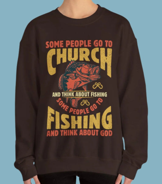 Sweater, Fishing, Crewneck, Sweatshirt