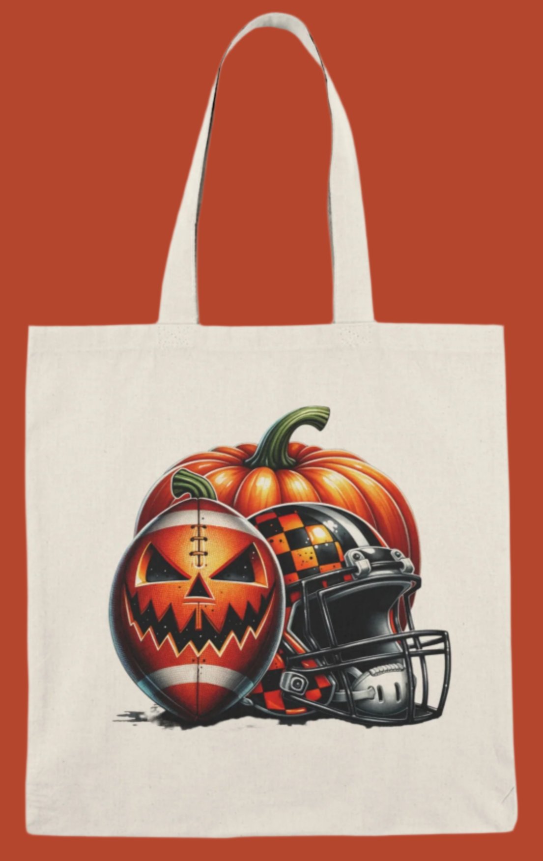Tote, Hallowe'en, Football, Canvas Bag, Natural, Shopping Bag