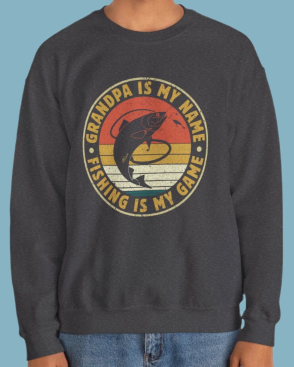 Sweater, Fishing, Crewneck, Sweatshirt