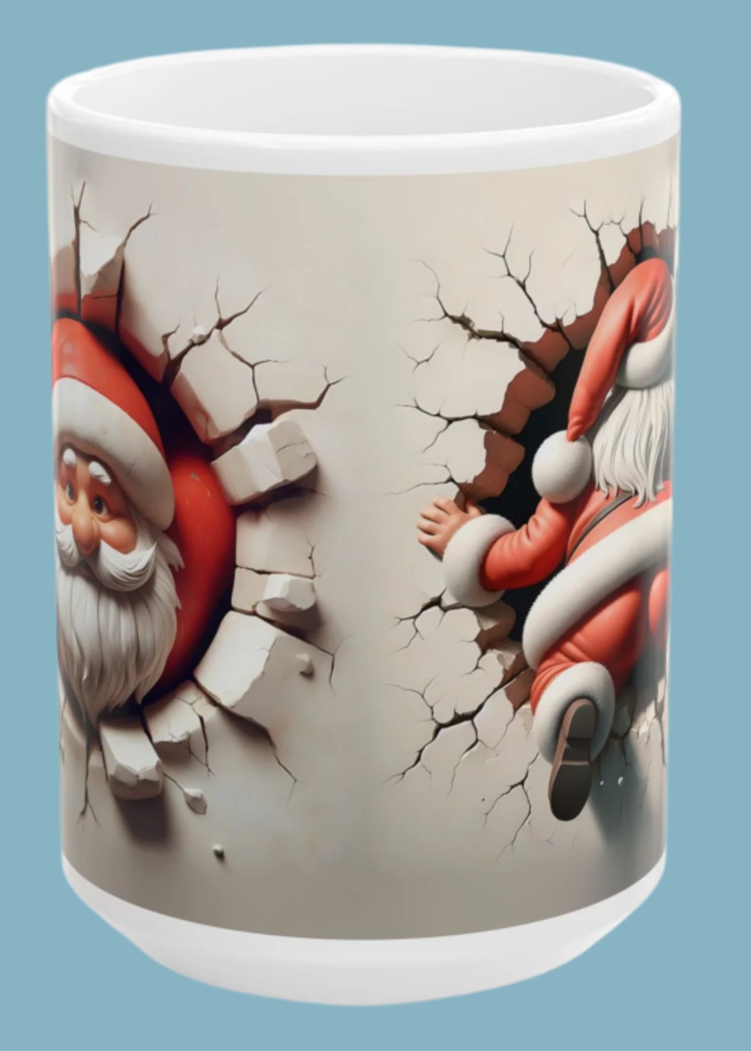 Coffee, Mug, Cup, Christmas, Santa, Funny Bum, Ceramic, (11oz, 15oz)