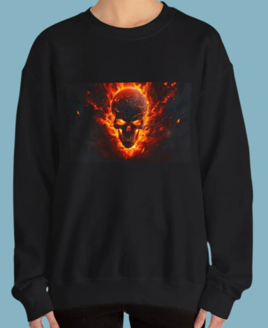 Sweater, Skull, Crewneck, Sweatshirt