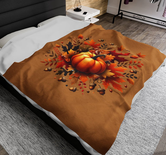 Throw, Autumn, Velveteen Plush, Blanket