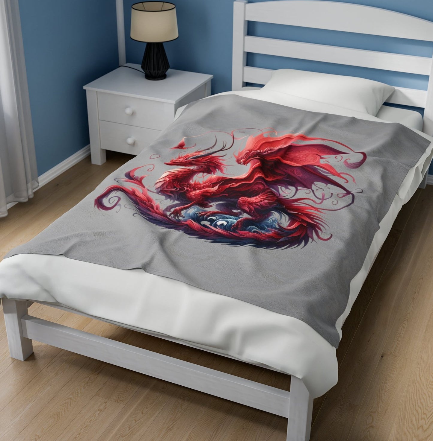 Throw, Dragon, Velveteen Plush, Blanket