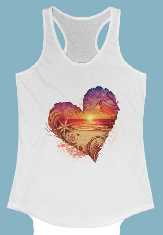 Tank Top, Beach Heart, Racerback