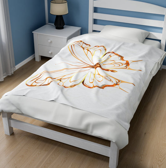 Throw, Butterfly, Velveteen Plush, Blanket