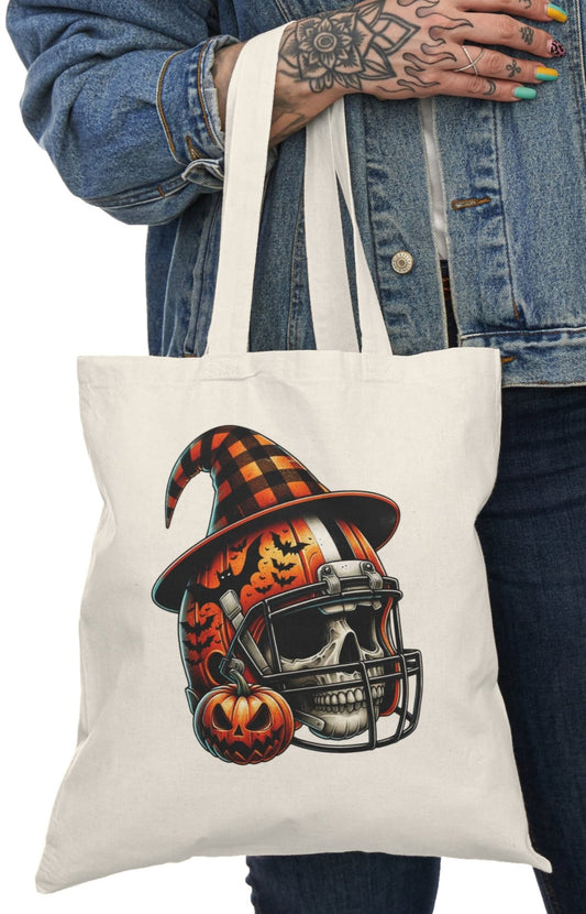Tote, Hallowe'en, Football, Natural Canvas, Shopping Bag