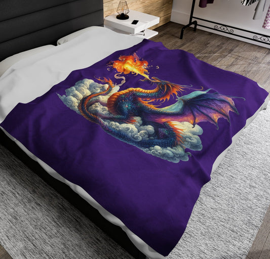 Throw, Dragon, Velveteen Plush, Blanket