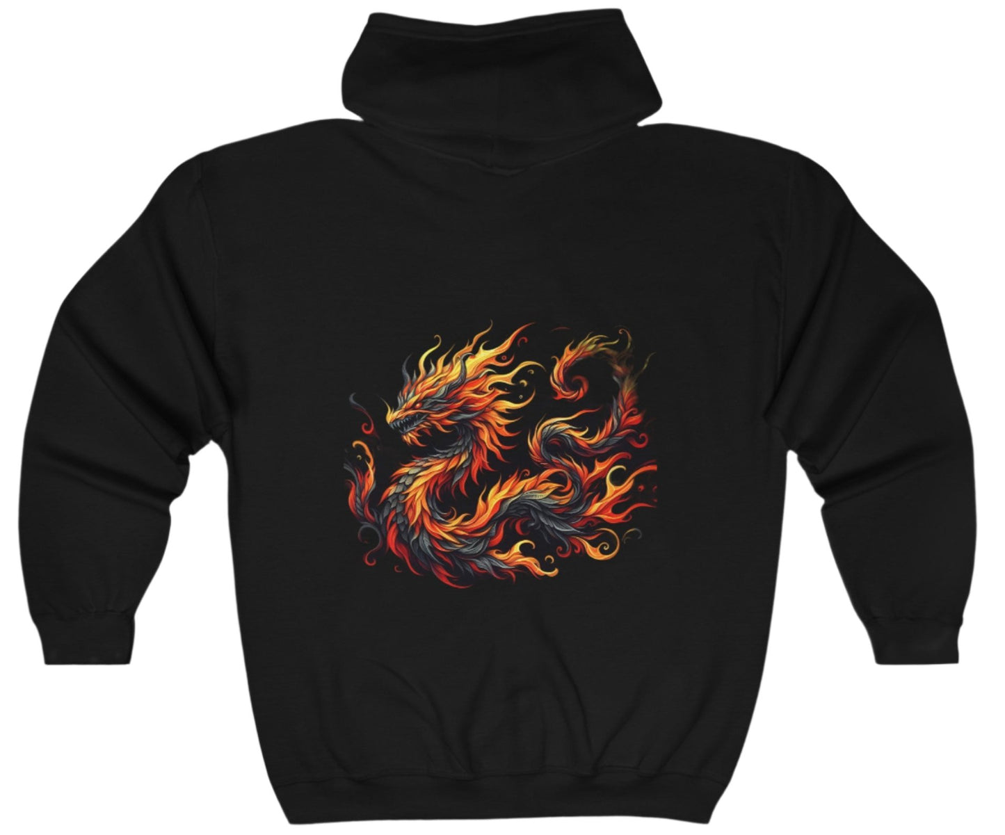 Zip Up, Hoodie, Zipper, Fire Dragon, Hooded Sweatshirt