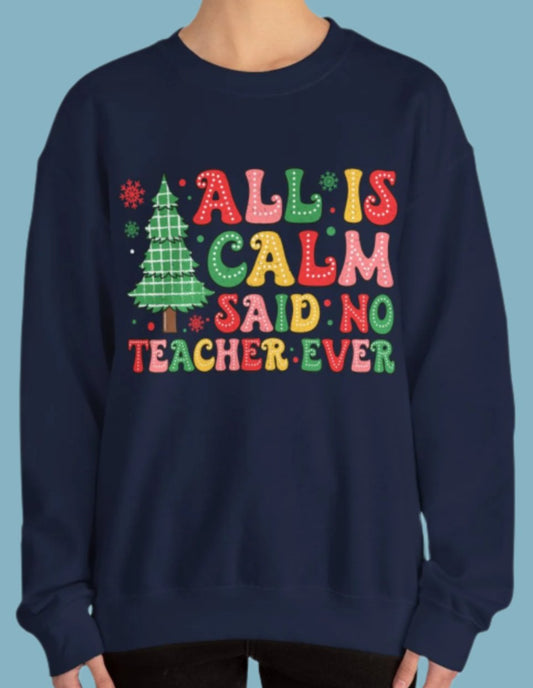 Sweater, Christmas, Teacher, Crewneck, Sweatshirt
