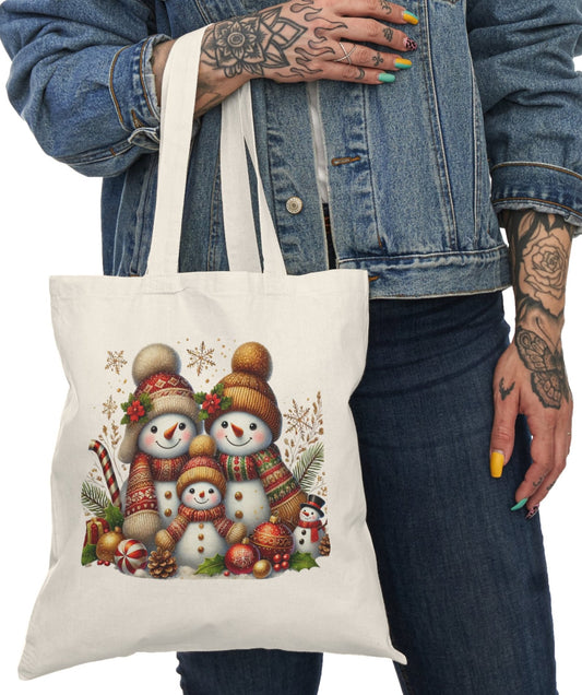 Shopping Bag, Christmas, Winter, Canvas, Natural, Tote, Carry All