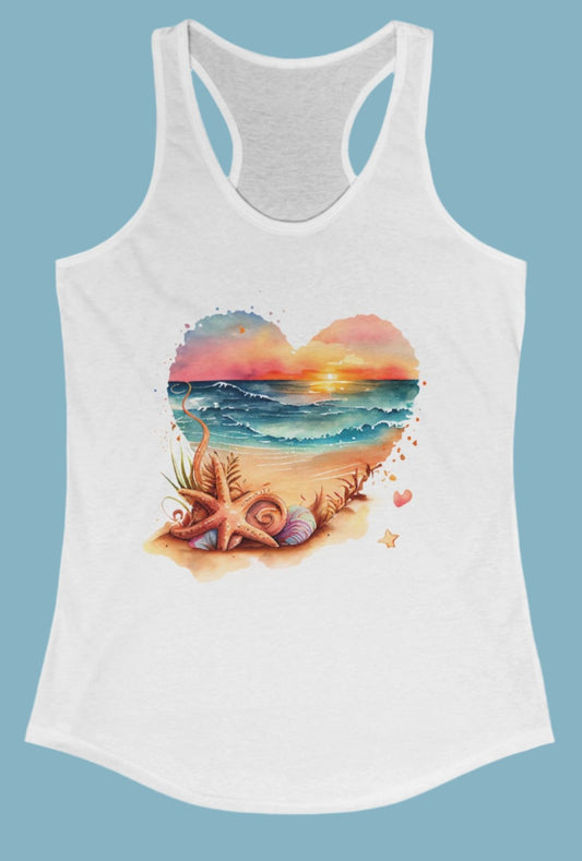 Tank Top, Beach Heart, Racerback