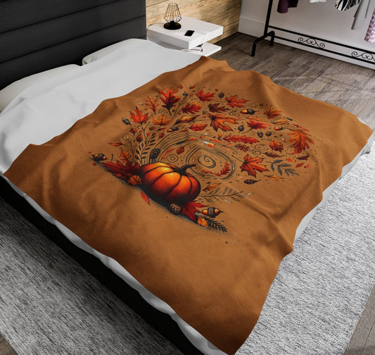 Throw, Autumn, Velveteen Plush, Blanket
