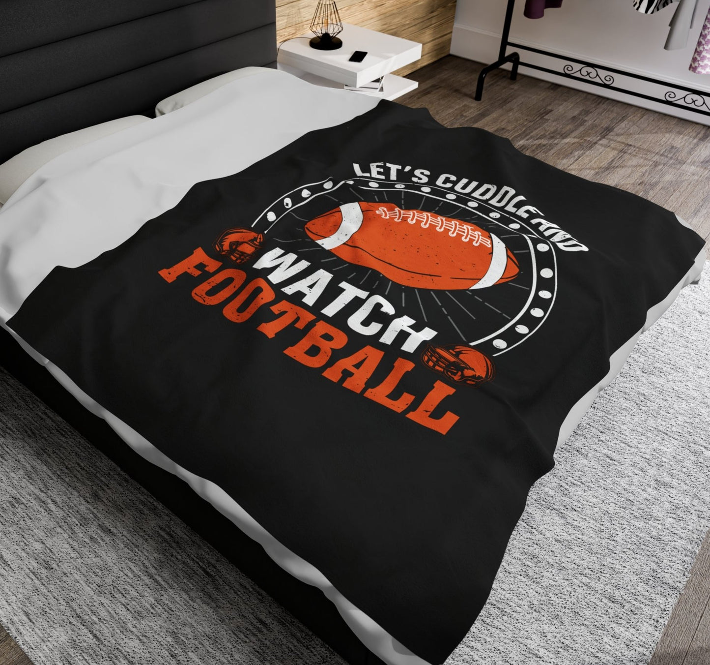 Throw, Football, Velveteen Plush, Blanket