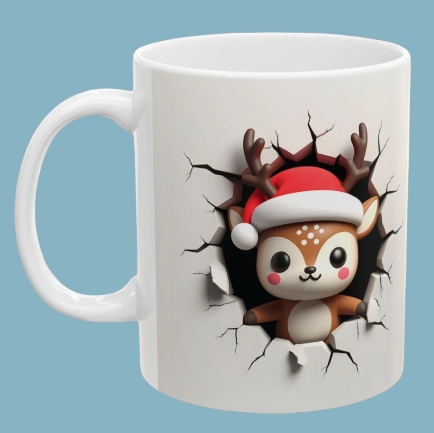 Coffee, Mug, Cup, Christmas, Reindeer, Ceramic, (11oz, 15oz)