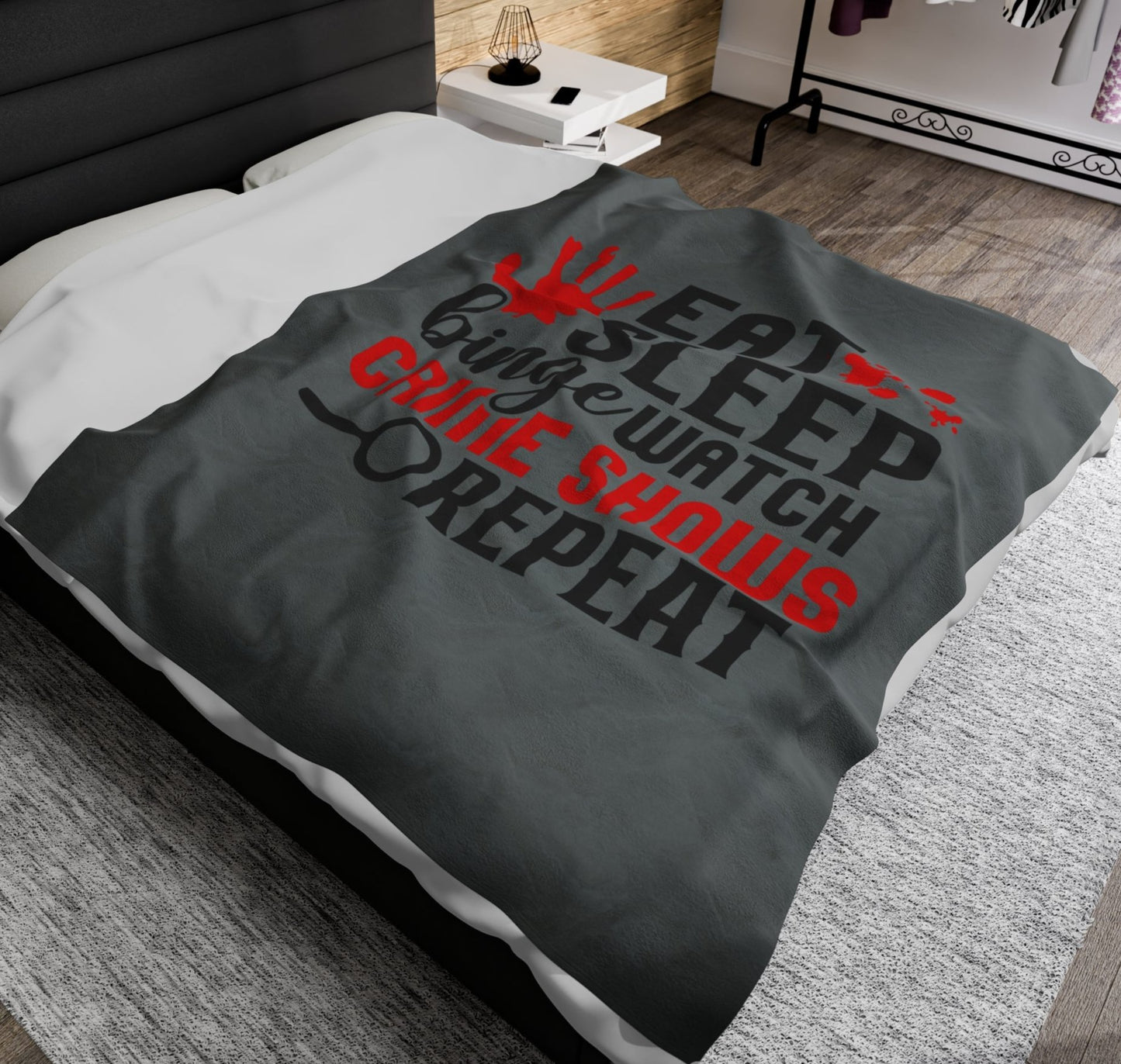 Throw, Crime Shows, Velveteen Plush, Blanket