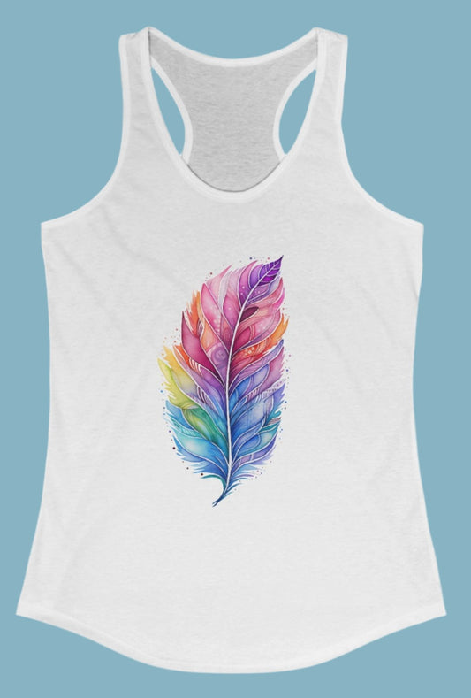 Tank Top, Feather, Racerback