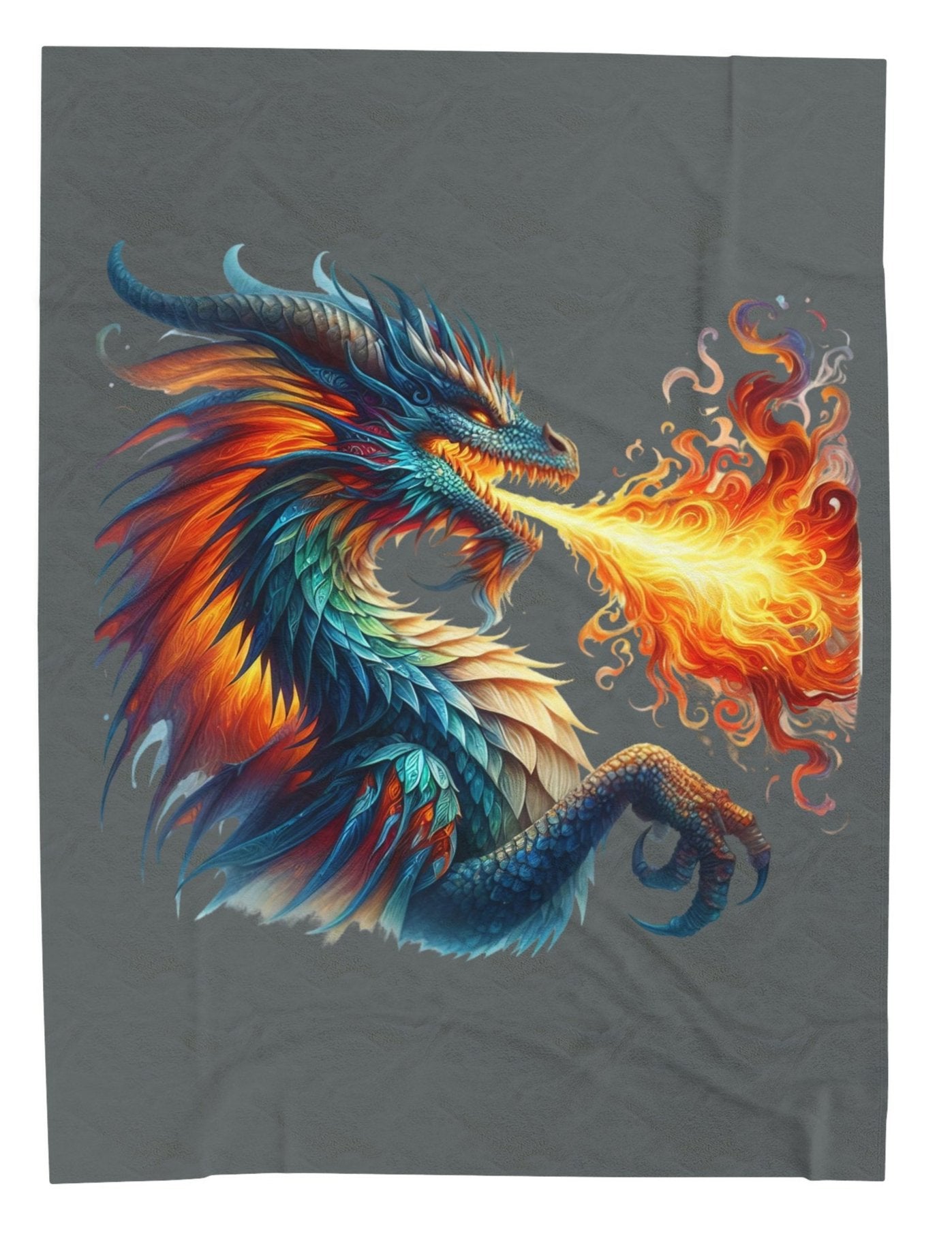 Throw, Dragon, Velveteen Plush, Blanket