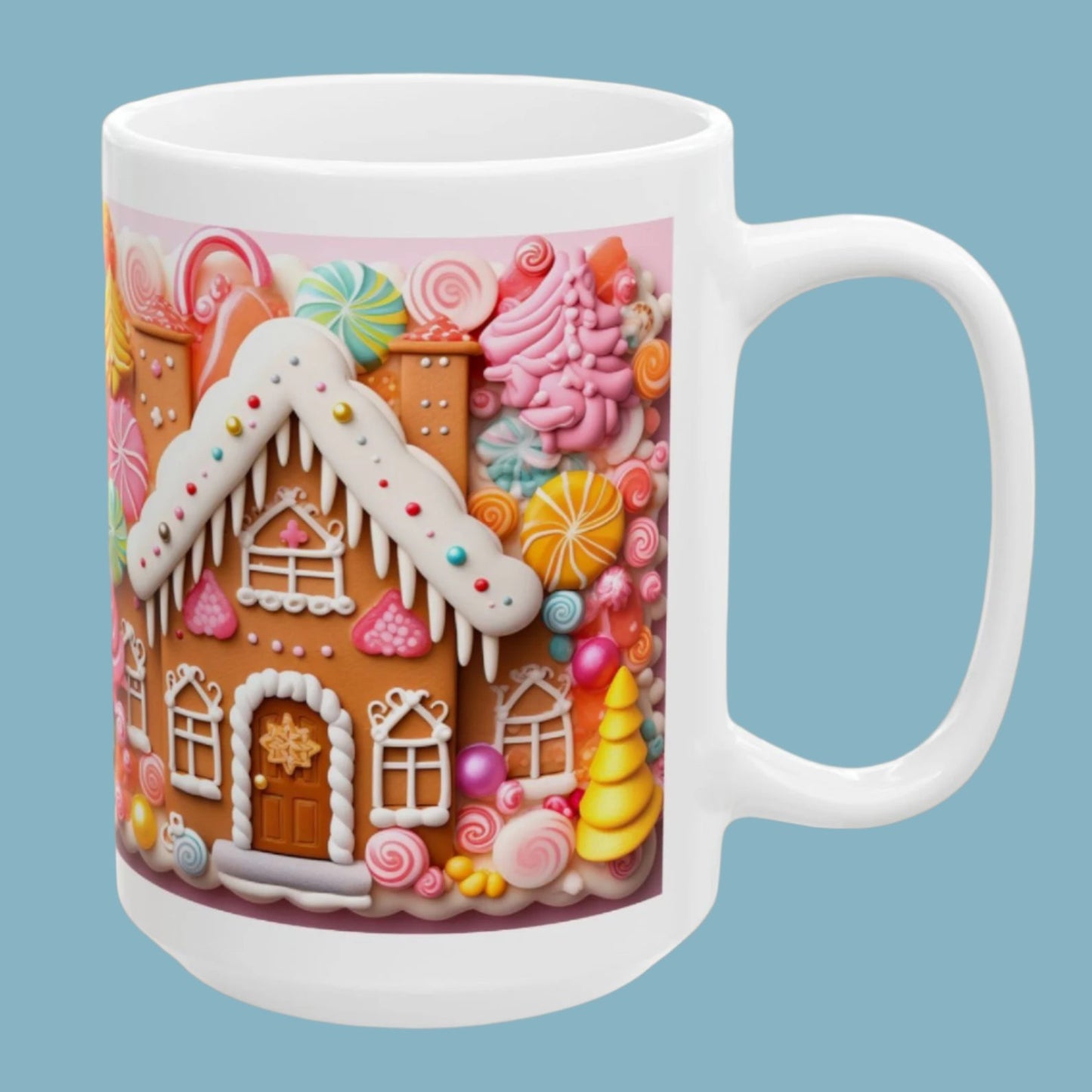 Coffee, Mug, Cup, Christmas, Gingerbread House, Ceramic, (11oz, 15oz)