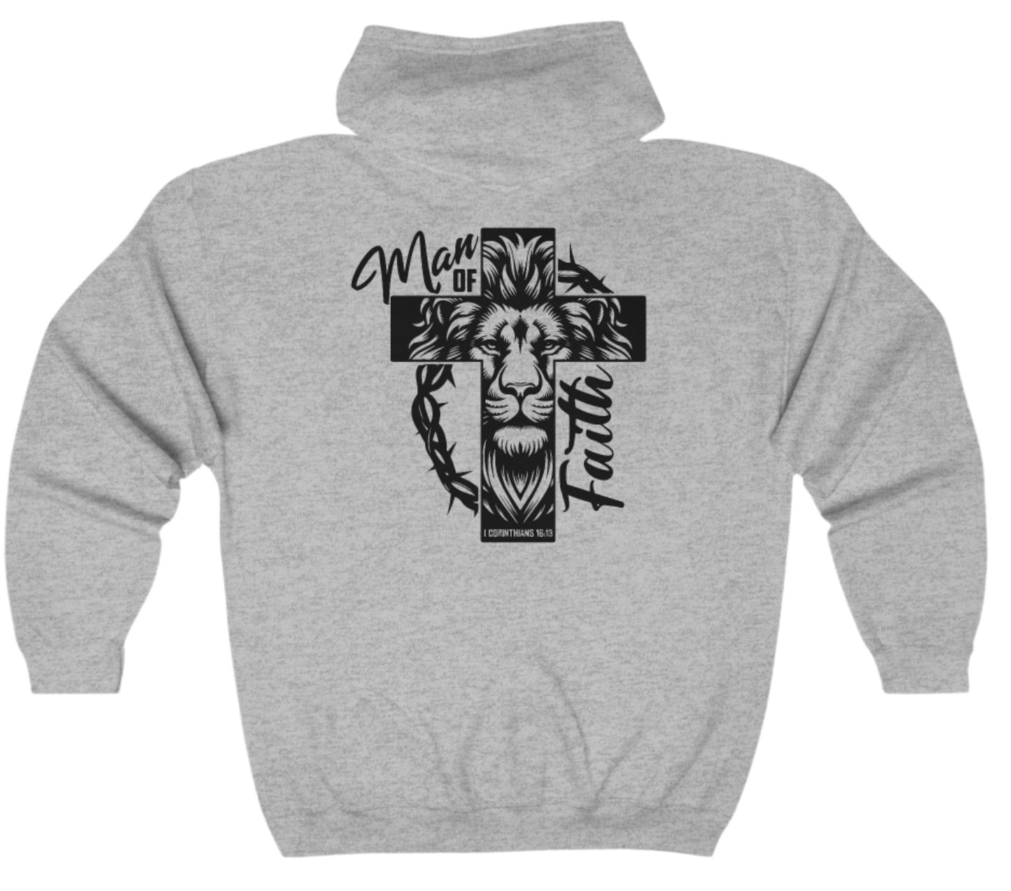 Zip Up, Hoodie, Zipper, Man of Faith, Hooded Sweatshirt