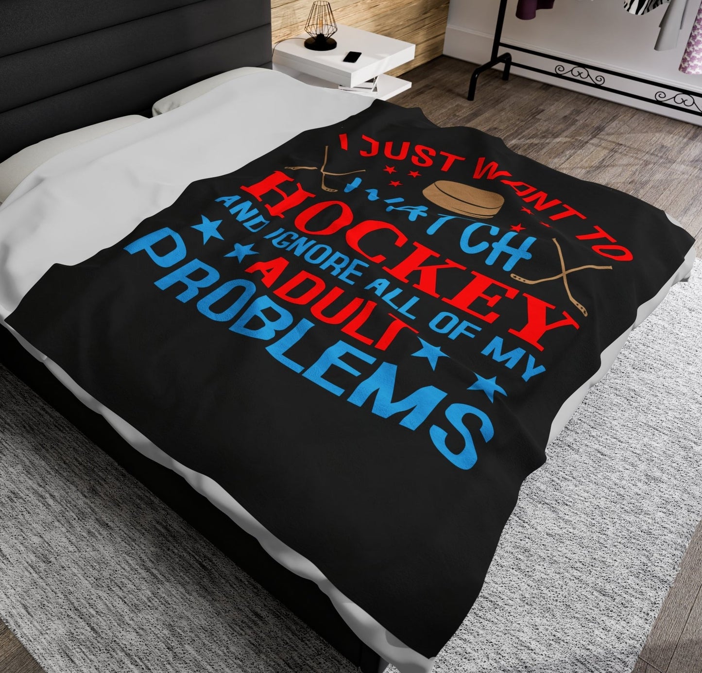Throw, Hockey, Velveteen Plush, Blanket