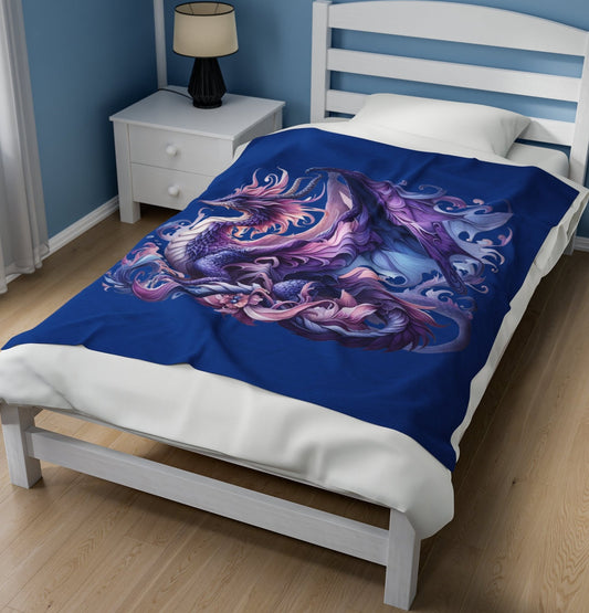 Throw, Dragon, Velveteen Plush, Blanket