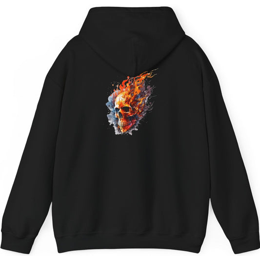 Hoodie, Fire Skull, Hooded Sweatshirt