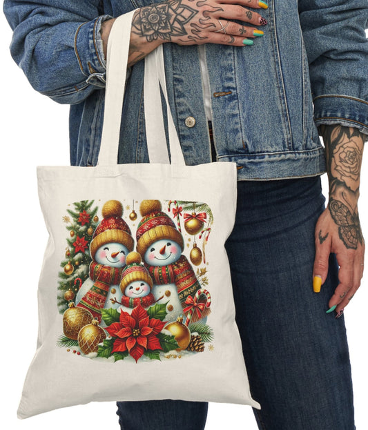 Shopping Bag, Christmas, Winter, Canvas, Natural, Tote, Carry All