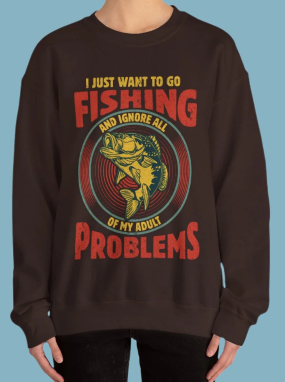 Sweater, Fishing, Crewneck, Sweatshirt