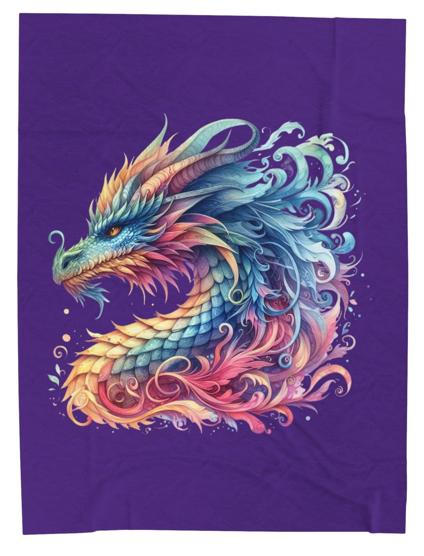 Throw, Dragon, Velveteen Plush, Blanket